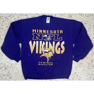 Jostens Sportswear Vtg NFL Minnesota‎ Vikings Central Division Sweatshirt Size L